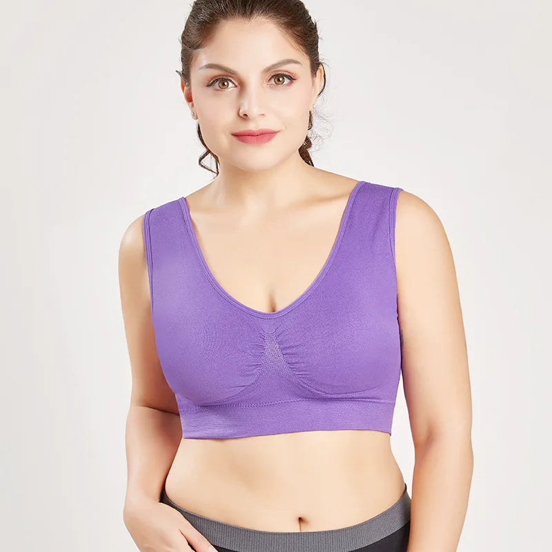 Sports Bras for Women Yoga plus Large Big Size Ladies Bralette Mujer Top Underwear Padded Fitness Running Vest Brassiere S-7XL