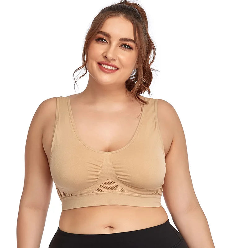 Sports Bras for Women Yoga plus Large Big Size Ladies Bralette Mujer Top Underwear Padded Fitness Running Vest Brassiere S-7XL