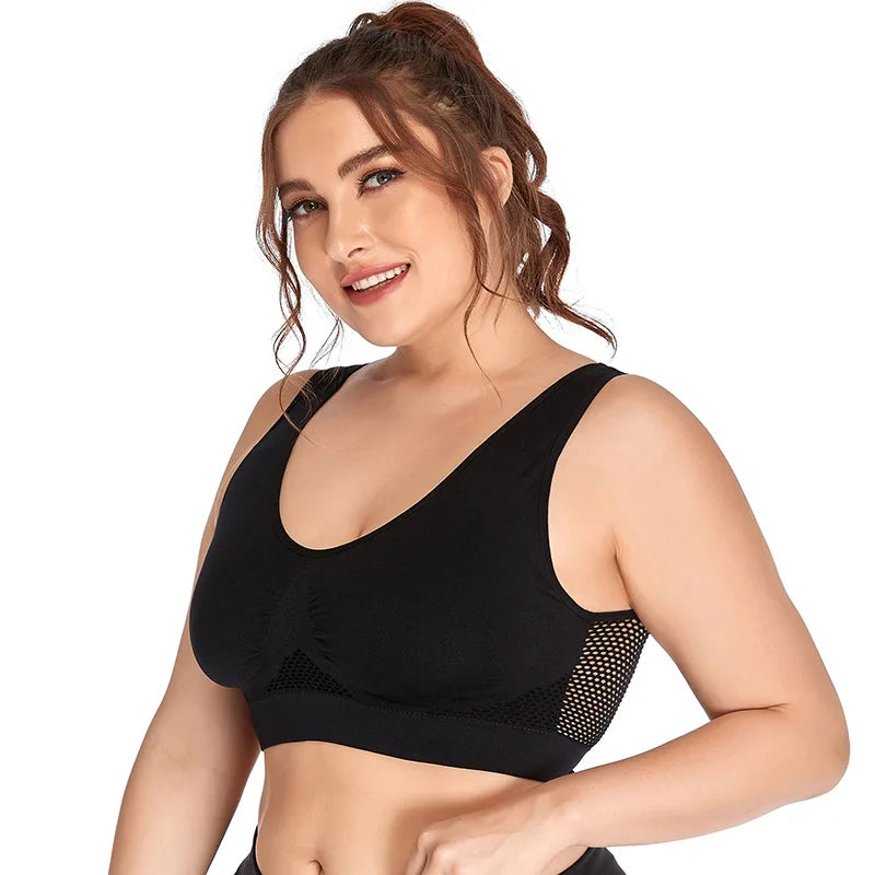 Sports Bras for Women Yoga plus Large Big Size Ladies Bralette Mujer Top Underwear Padded Fitness Running Vest Brassiere S-7XL
