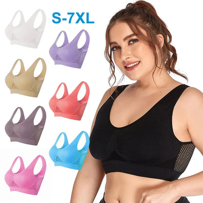 Sports Bras for Women Yoga plus Large Big Size Ladies Bralette Mujer Top Underwear Padded Fitness Running Vest Brassiere S-7XL